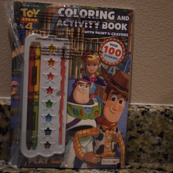 Disney Toy Story 4 Official Coloring Book with Paints and Crayons, Multicolor - Picture 1 of 3